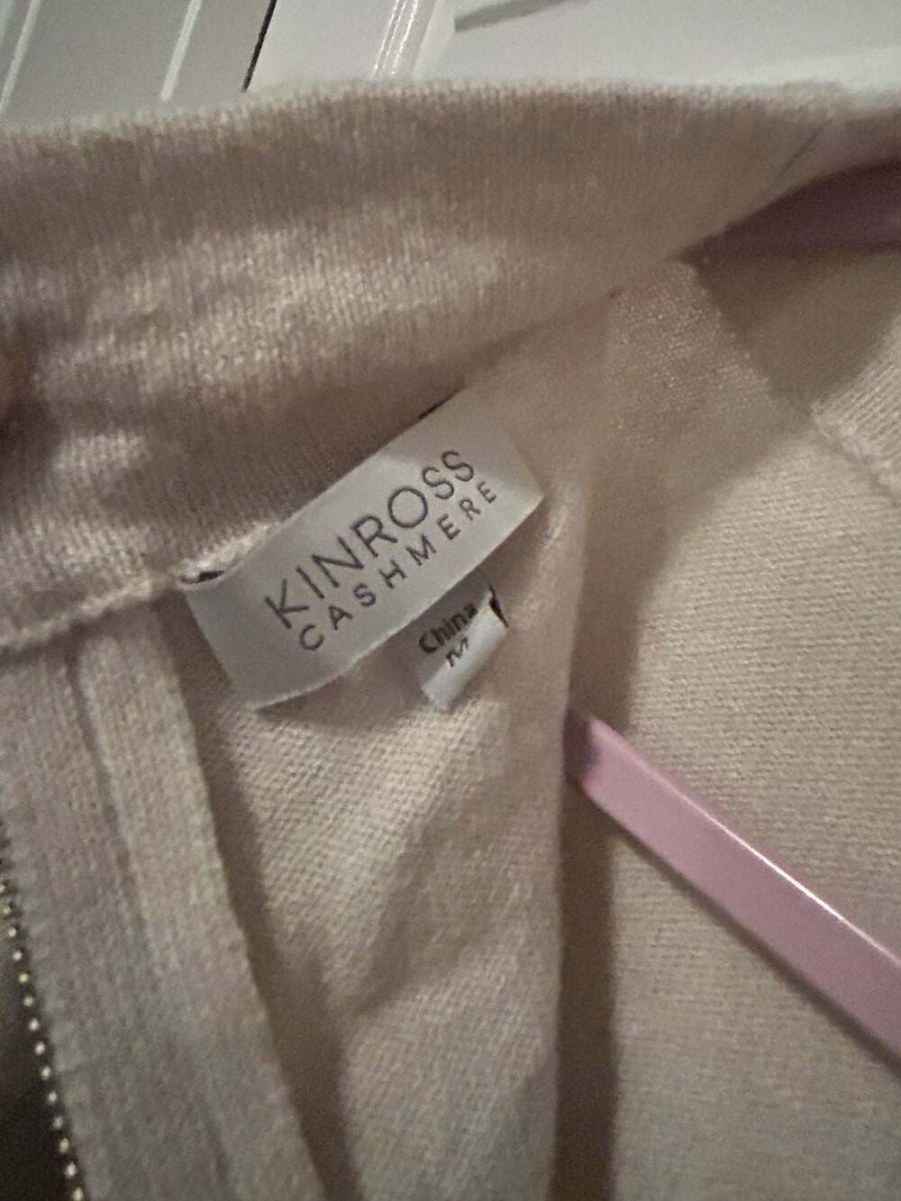 Kinross Cashmere Mock-Neck Zip-Front Ruffle Sleeve Sweater - Picture 5 of 6